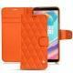 Housse cuir OnePlus 5T - Orange fluo - Couture