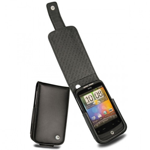 Housse cuir HTC Wildfire  - Noir ( Nappa - Black ) 