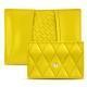 Funda de piel para tarjetas de presentacion - Jaune fluo - Couture