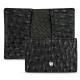 Custodia in pelle pour cartes de visite - credit - Autruche nero