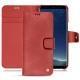 Samsung Galaxy S8 leather case - Cerise vintage ( Pantone 185C ) 