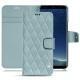 가죽 커버 Samsung Galaxy S8 - Bleu ciel - Couture ( Nappa - Pantone 277C ) 