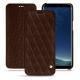 Samsung Galaxy S8 leather case - Châtaigne - Couture ( Pantone 476C ) 