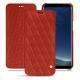 Housse cuir Samsung Galaxy S8 - Papaye - Couture ( Pantone 180C ) 