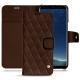 Samsung Galaxy S8+ leather case - Châtaigne - Couture ( Pantone 476C ) 
