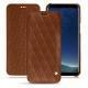 Housse cuir Samsung Galaxy S8+ - Marron - Couture ( Nappa - Pantone 1615C ) 