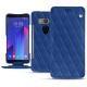 HTC U11+ leather case - Bleu océan - Couture ( Nappa - Pantone 293C ) 