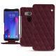 Funda de piel HTC U11+ - Lie de vin - Couture ( Pantone 5115C ) 