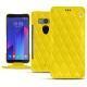 Custodia in pelle HTC U11+ - Jaune fluo - Couture
