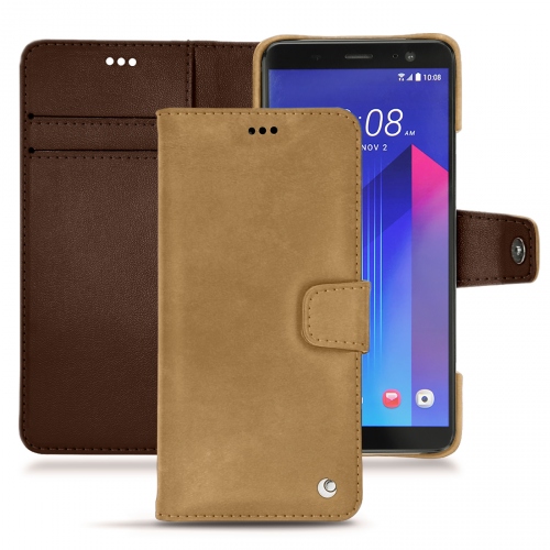 Protections de qualité (coques, housses, étuis) fabriquées main pour HTC U11+ Sable vintage ( Pantone #9b7340 ) 