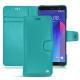 HTC U11+ leather case - Bleu fluo
