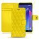 HTC U11+ leather case - Jaune fluo - Couture