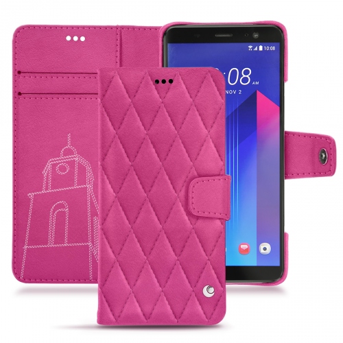 Protections de qualité (coques, housses, étuis) fabriquées main pour HTC U11+ Rose BB - Couture ( Pantone #DB599F )