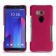 HTC U11+ leather cover - Rose fluo
