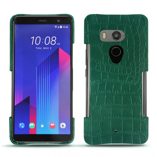 Funda de piel HTC U11+Crocodile pino ( Pantone #173F35 ) 