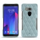 レザーケース HTC U11+ - Bleu ciel - Couture ( Nappa - Pantone 277C ) 