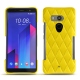レザーケース HTC U11+ - Jaune fluo - Couture