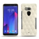 HTC U11+ leather cover - Blanc escumo - Couture
