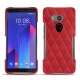 Lederschutzhülle HTC U11+ - Rouge troupelenc - Couture