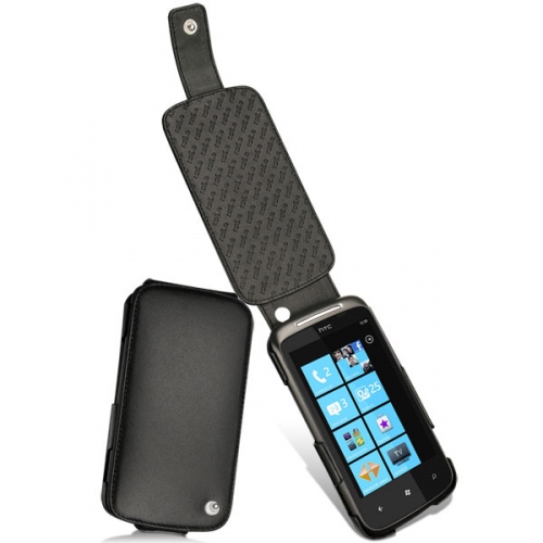 HTC 7 Mozart  leather case - Noir ( Nappa - Black ) 
