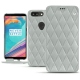 OnePlus 5T leather case - Gris - Couture ( Nappa - Pantone W428C ) 