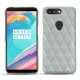 Funda de piel OnePlus 5T - Gris - Couture ( Nappa - Pantone W428C ) 