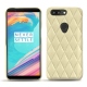 Custodia in pelle OnePlus 5T - Beige - Couture ( Nappa - Pantone 7502C ) 