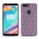 OnePlus 5T leather cover - Lilas - Couture ( Nappa - Pantone 2645U ) 