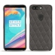 Lederschutzhülle OnePlus 5T - Anthracite - Couture ( Pantone 424C ) 