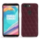 レザーケース OnePlus 5T - Lie de vin - Couture ( Pantone 5115C ) 