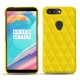 Funda de piel OnePlus 5T - Jaune fluo - Couture