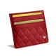 Credit Card holder X4 - Anti-RFID / NFC - Rouge - Couture ( Nappa - Pantone 199C ) 