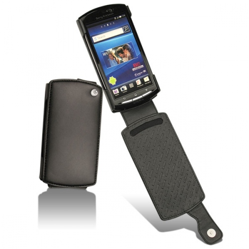 Custodia in pelle Sony Ericsson Xperia Neo  - Noir ( Nappa - Black ) 