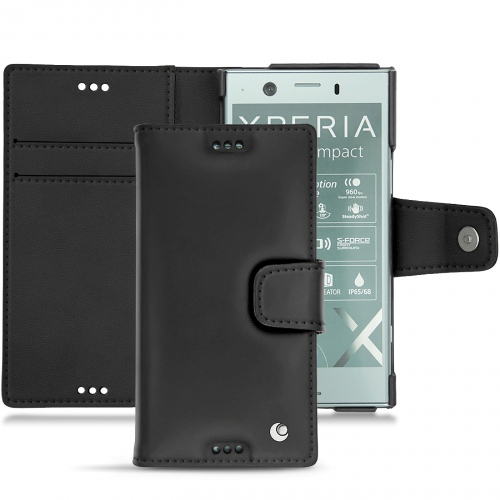 Housse cuir Sony Xperia XZ1 Compact - Noir ( Nappa - Black ) 