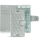 Sony Xperia XZ1 Compact leather case - Gris - Couture ( Nappa - Pantone W428C ) 