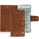 Custodia in pelle Sony Xperia XZ1 Compact - Marron - Couture ( Nappa - Pantone 1615C ) 