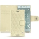 Housse cuir Sony Xperia XZ1 Compact - Ivoire - Couture ( Sleek P C12 - White ) 