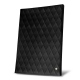 Menu holder A4 - Double page - Noir - Couture ( Nappa - Black ) 