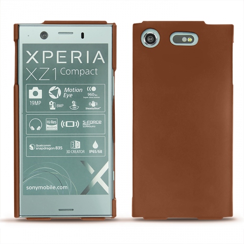 Custodia in pelle Sony Xperia XZ1 CompactMarron ( Nappa - Pantone #8B4720 ) 