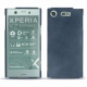 Coque cuir Sony Xperia XZ1 Compact - Jean vintage ( Roughtcut - Pantone 285U  ) 
