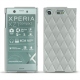 Coque cuir Sony Xperia XZ1 Compact - Gris - Couture ( Nappa - Pantone W428C ) 
