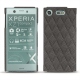 Coque cuir Sony Xperia XZ1 Compact - Anthracite - Couture ( Pantone 424C ) 