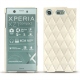 Coque cuir Sony Xperia XZ1 Compact - Blanc escumo - Couture