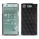 Coque cuir Sony Xperia XZ1 Compact - Negre poudro - Couture