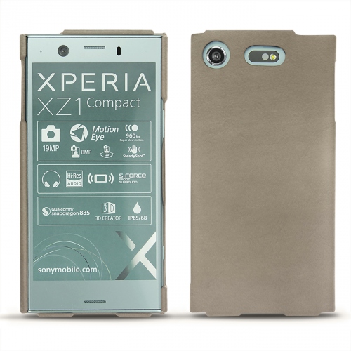 Custodia in pelle Sony Xperia XZ1 CompactDarboun sabla ( Pantone #BCB1A1 )