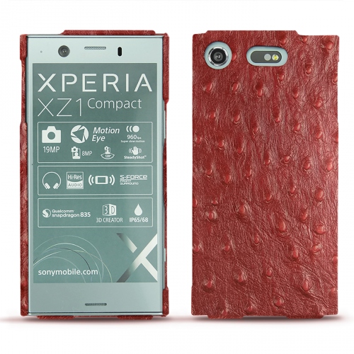 Capa em pele Sony Xperia XZ1 CompactAutruche ciliegia ( Pantone #a4343a ) 