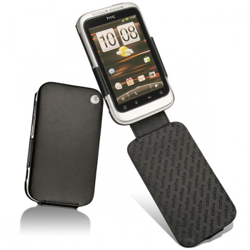HTC Wildfire S  leather case - Noir ( Nappa - Black ) 