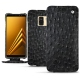 Lederschutzhülle Samsung Galaxy A8+ (2018) - Autruche nero