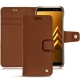 Housse cuir Samsung Galaxy A8+ (2018) - Marron ( Nappa - Pantone 1615C ) 