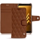 Funda de piel Samsung Galaxy A8+ (2018) - Marron - Couture ( Nappa - Pantone 1615C ) 